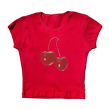 Harajuku Cherry Graphic Print T-Shirt