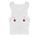 Harajuku Cherry Tee - Sleeveless Streetwear Crop