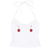 Harajuku Cherry Tee - Sleeveless Streetwear Crop