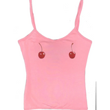 Harajuku Cherry Tee - Sleeveless Streetwear Crop