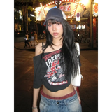 Harajuku Gothic Off-Shoulder T-Shirt