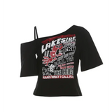 Harajuku Gothic Off-Shoulder T-Shirt