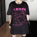 Harajuku Hopper Tee – Cyberpunk Bunny Graphic Crop Top