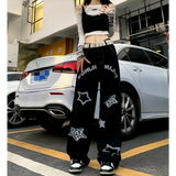 Harajuku-Inspired Retro Star Print Trousers