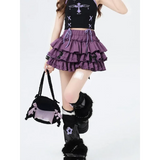 Harajuku Kawaii Lolita Mini Skirt – High Waist Ruffle Cake Layer