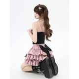 Harajuku Kawaii Lolita Mini Skirt – High Waist Ruffle Cake Layer