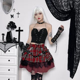 Harajuku Plaid Pleated Skirt - Y2K Mini Cake Skirt