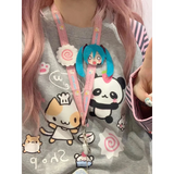 Harajuku Stripe Panda T-shirt - E-girl Kawaii Graphic Tee