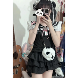 Kawaii Panda Embroidered Sailor Top – Harajuku Y2K Lace Tee