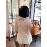 Kawaii Bear Hoodie - Harajuku Y2K Zipper Sweatshirt for Women