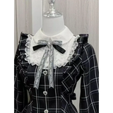 Lolita Plaid Lace Trim Dress