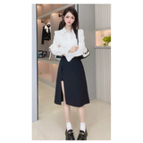 High Waist Harajuku Split Skirt – A-Line Irregular Mid-Length Skirt