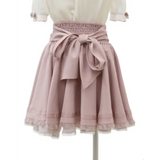 High Waist Lolita Skirt – Lace Trim & Bow Detail
