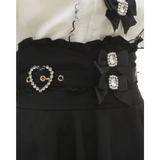 High Waist Lolita Skirt – Lace Trim & Bow Detail