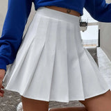 High Waist Pleated A-line Skorts