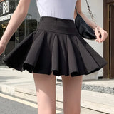 High Waist Pleated Mini Skirt – Korean Style Skater Skirt for Women