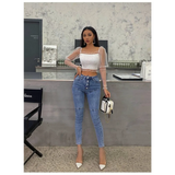 Women's High Waist Skinny Jeans