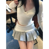 Pleated Mini Skirt – High Waist Y2K Preppy Kawaii Fashion