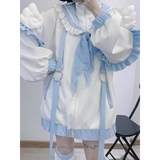 Kawaii Sailor Ruffle Hoodie Set