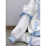 Kawaii Sailor Ruffle Hoodie Set