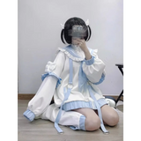 Kawaii Sailor Ruffle Hoodie Set
