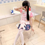Cute Japanese Print T-Shirt – Colorful Kawaii Summer Top for Girls
