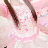 Cute Japanese Print T-Shirt – Colorful Kawaii Summer Top for Girls