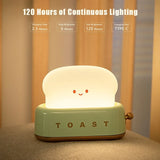 Toast LED Night Light – Kawaii Bread Lamp with Timer & Adjustable Brightness