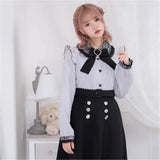 Lace Trim Bow Blouse – Harajuku Y2K Grunge Lolita Shirt