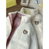 Kawaii Double Sided Love Bear Winter Puffer Jacket