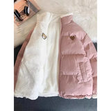 Kawaii Double Sided Love Bear Winter Puffer Jacket