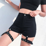 Hollow Out Punk Shorts