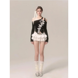 Lace Bow Cutout Top – Kawaii Y2K Harajuku Aesthetic