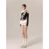 Lace Bow Cutout Top – Kawaii Y2K Harajuku Aesthetic
