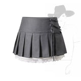 Pleated Lace Trim Mini Skirt – Kawaii Y2K Sweet Harajuku