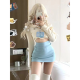 Harajuku Knit Crop Top Set