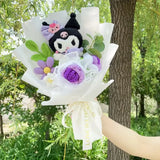 Kuromi Plush Flower Bouquet – Kawaii Handmade Gift for Valentine
