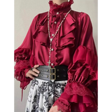 Kawaii Lace Lantern Sleeve Blouse