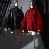 Kawaii Lace Lantern Sleeve Blouse