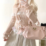Kawaii Lace Patchwork Knit Top – Halter Neck Lolita Sweater