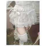 Lace Tiered Mini Skirt – Kawaii Sweet Lolita High Waist