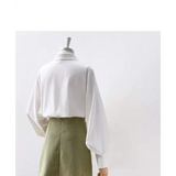Lantern Sleeve Blouse – Elegant Vintage Button-Up Shirt