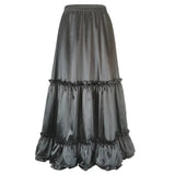Lavender Satin Tiered Lolita Skirt – Ruffled Elegant Goth