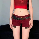 Low Rise Y2K Shorts – Leopard Patchwork E-Girl Style