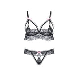 Gothic Lace Bow Lingerie Set