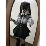 Lolita Harajuku Set – Lace Blouse & High Waist Skirt