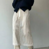 Harajuku Lace Embroidered Maxi Skirt
