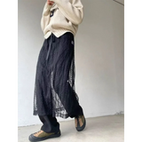 Harajuku Lace Embroidered Maxi Skirt