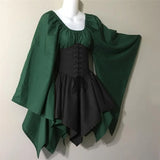 Medieval Renaissance Dress – Full Sleeve Costume with Corset