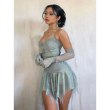 Mesh Slip Mini Dress